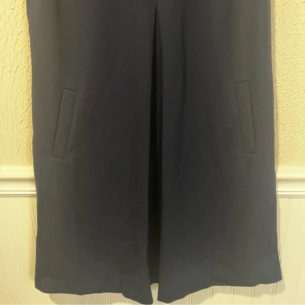 J. McLaughlin Leila NAVY Cap Sleeve Rollover Collar A line dress size X Small - Picture 4 of 12